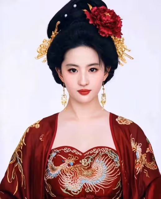 37歲劉亦菲穿唐裝太驚艷,一身刺繡紅袍國色天香,不愧是神仙姐姐