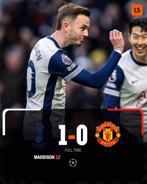 隨著利物浦2:1, 曼聯0:1, 英超第25輪全部結束, 最新積分榜出爐