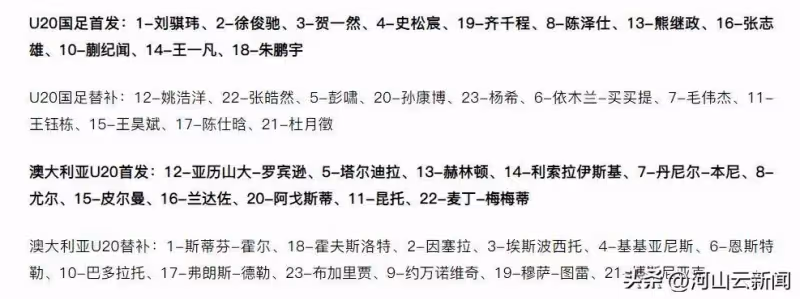 首發11人出爐!中國隊末輪放水,輸澳大利亞2大好處,穩進世青賽