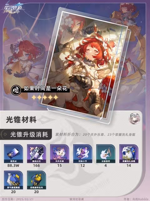 《崩壞：星穹鐵道》緹寶及專武培養材料整理
