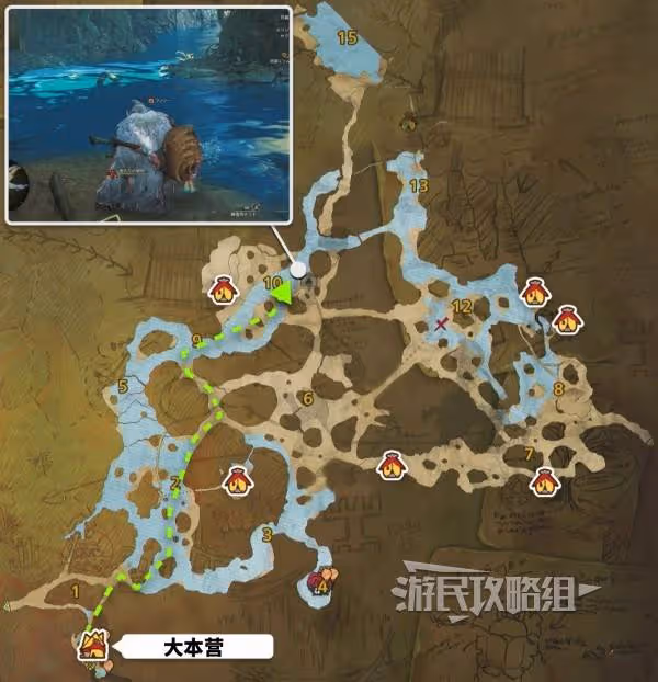 《怪物獵人:荒野》緋紅森林釣魚點位置匯總