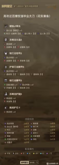 《怪物獵人:荒野》太刀高攻百暴配裝分享