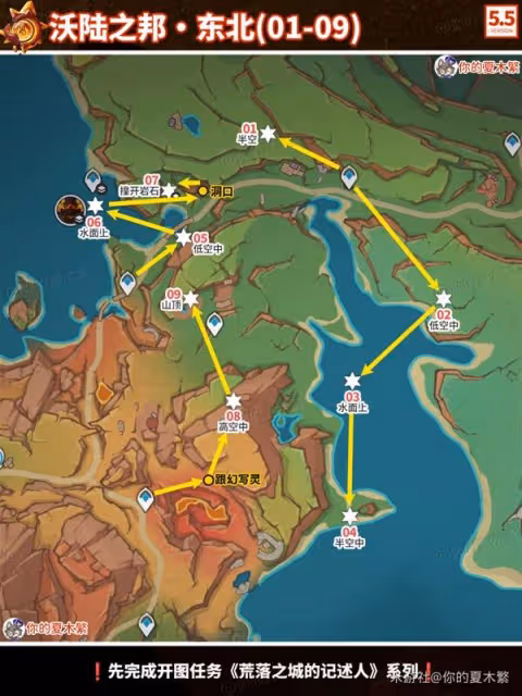《原神》沃陸之邦火神瞳收集路線