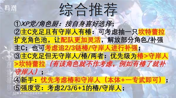 《鳴潮》2.2版本卡池抽取建議