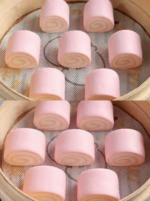 無糖無油！水光肌粉嘟嘟奶香雙色饅頭…超仙！