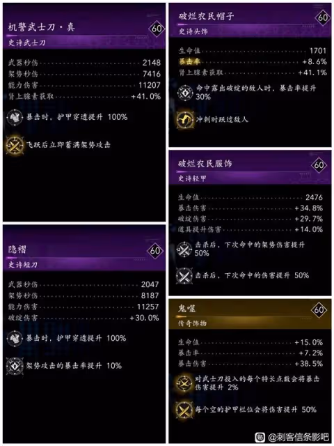 《刺客信條:影》奈緒江百穿暴擊流配裝分享