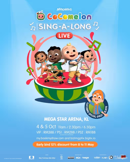 《COCOMELON: SING-A-LONG LIVE》巡演登入馬來西亞！10月連唱2天
