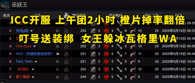 ICC開服首日總結 叮號送裝綁 必裝WA:女王冰龍瓦格里