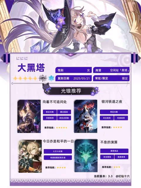 《崩壞:星穹鐵道》大黑塔3.3版本培養攻略