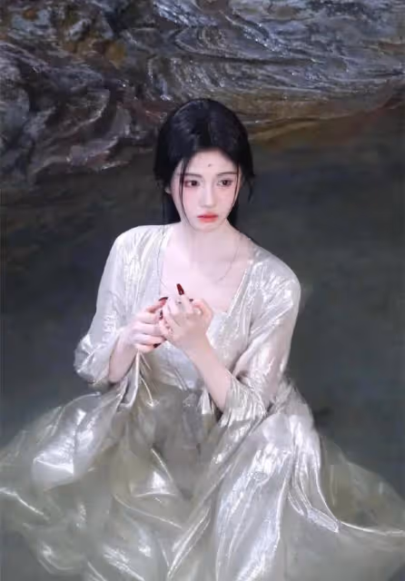 鞠婧禕白髮狐耳生圖絕美,陳都靈美成了建模,水下劇照冰肌玉骨!