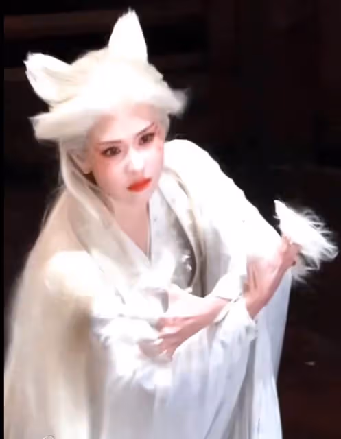 鞠婧禕白髮狐耳生圖絕美,陳都靈美成了建模,水下劇照冰肌玉骨!