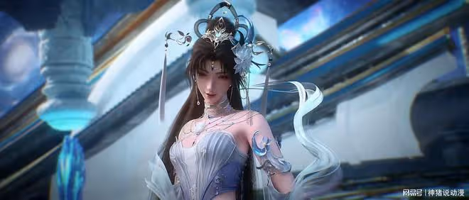 大美女邀月公主正式亮相，大長腿配白裙太誘人，還得了一個戰仆