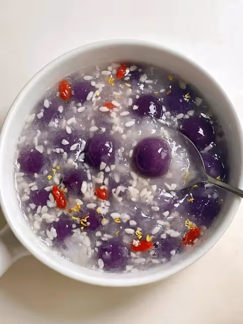 ！這個酒釀紫薯啵啵真的太好吃了！