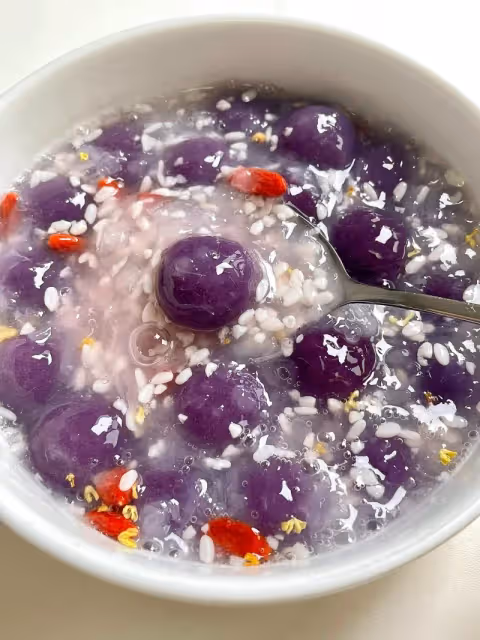 ！這個酒釀紫薯啵啵真的太好吃了！