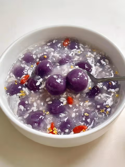 ！這個酒釀紫薯啵啵真的太好吃了！