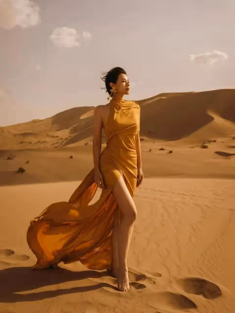 TVB前花旦與老公蜜游敦煌破婚變傳聞!穿金色長裙大曬身材美腿!45歲仍艷壓全網!
