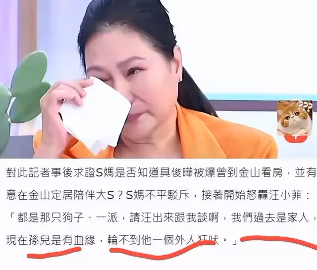 難得S媽黃春梅還記得倆孫兒,對汪小菲態度放軟,再次肯定具俊曄的愛