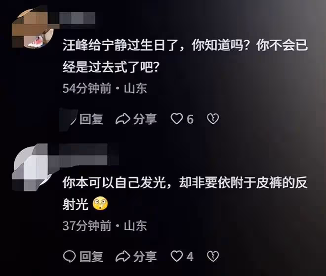 汪峰牽手寧靜後,森林北評論區淪陷,她僅用一個舉動,表明了態度