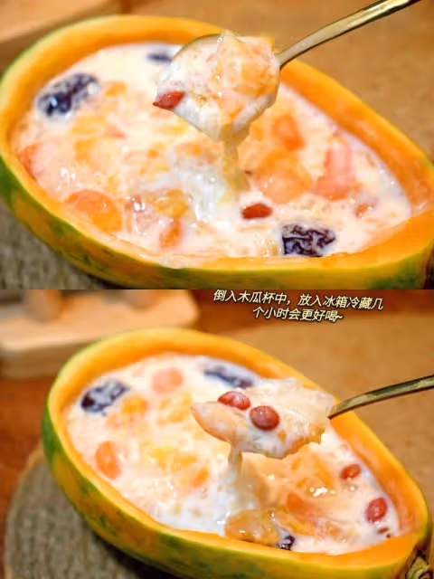 女生必喝！秋季養生美白甜品！木瓜銀耳牛奶