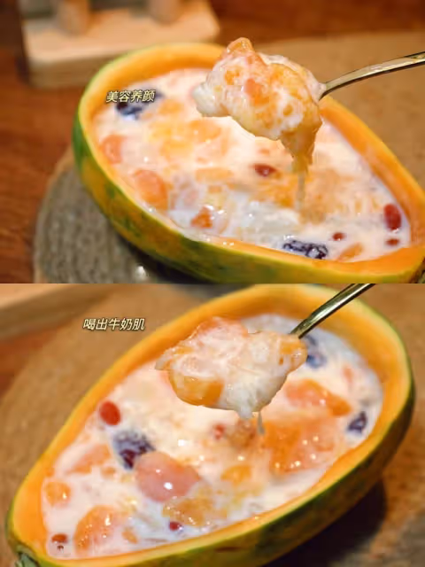 女生必喝！秋季養生美白甜品！木瓜銀耳牛奶