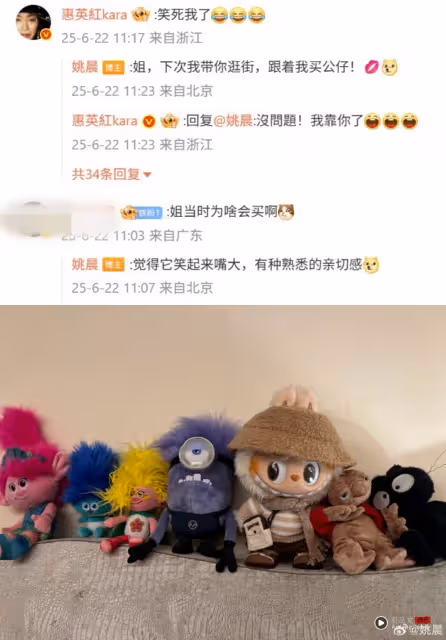 買Labubu被笑好醜!一年後全球爆紅 姚晨:人生中唯一盈利的投資