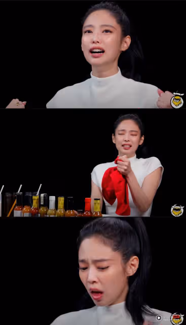 JENNIE 挑戰吃辣失控崩潰!全身發抖大喊:救命啊!