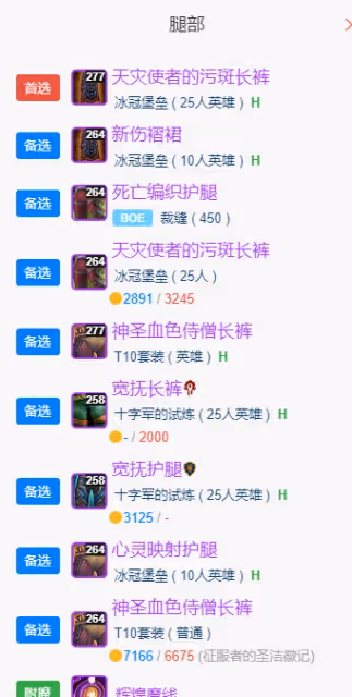 WLK懷舊服P5階段:暗牧BIS裝備搭配推薦