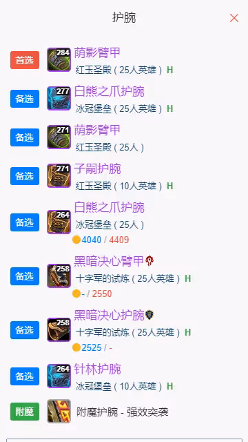WLK懷舊服P5階段：懲戒騎BIS裝備搭配推薦