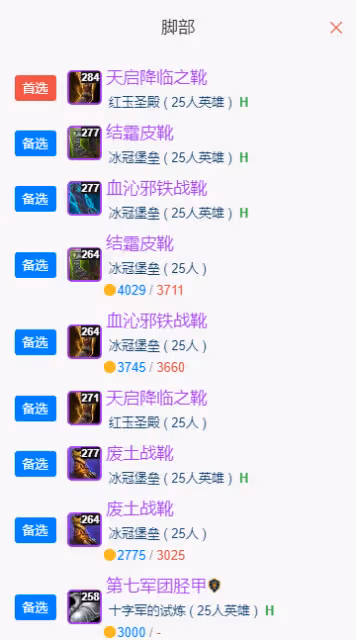 WLK懷舊服P5階段：懲戒騎BIS裝備搭配推薦