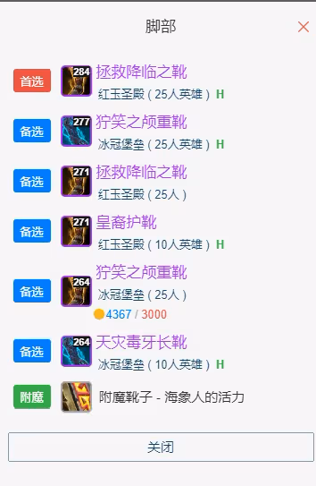 WLK懷舊服P5階段：防戰BIS裝備搭配推薦