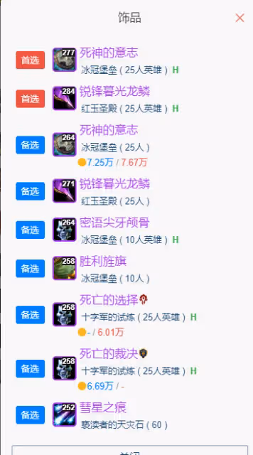 WLK懷舊服P5階段：武器戰BIS裝備搭配推薦