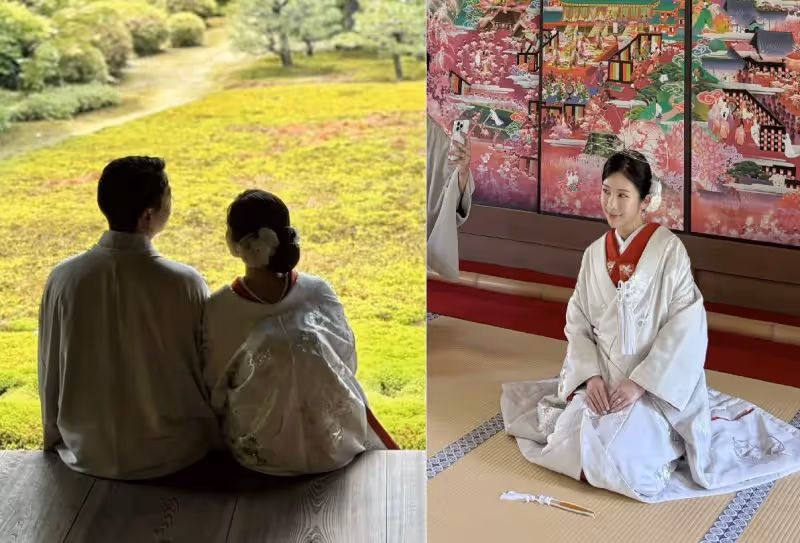 鄭家純依偎Akira拍結婚照　背地裡「臉插百針」瘀青！看了心驚