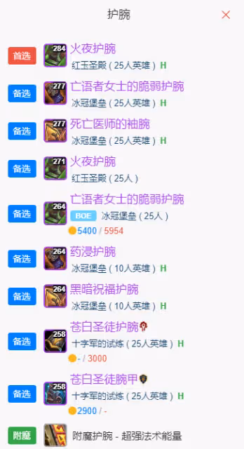 WLK懷舊服P5階段:霜火法BIS裝備搭配推薦