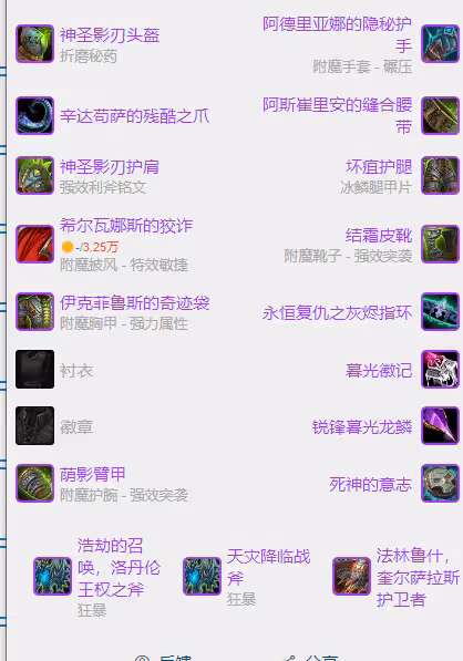WLK懷舊服P5階段:戰鬥賊BIS裝備搭配推薦