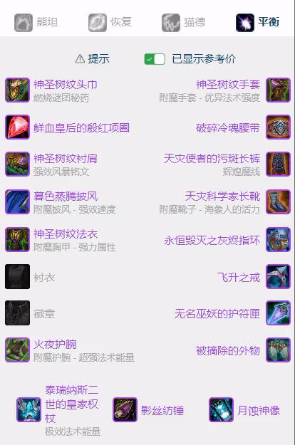 WLK懷舊服P5階段:鳥德BIS裝備搭配推薦