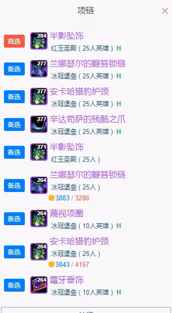 WLK懷舊服P5階段：冰DK職業BIS裝備搭配推薦