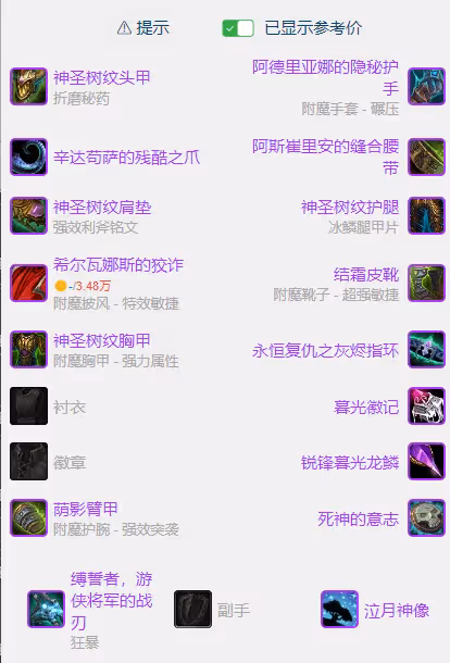 WLK懷舊服P5階段：貓德BIS裝備搭配推薦