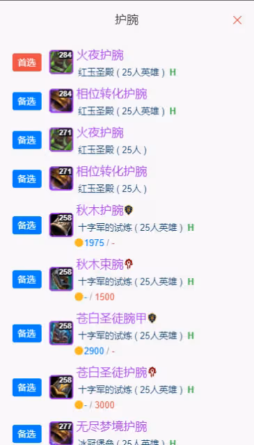 WLK懷舊服P5階段：奶德BIS裝備搭配推薦