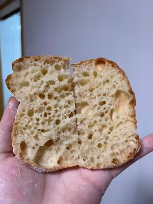 完全不揉的Ciabatta