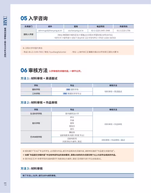 【招生簡章】26年3月入學韓國漢陽大學首爾校區本科