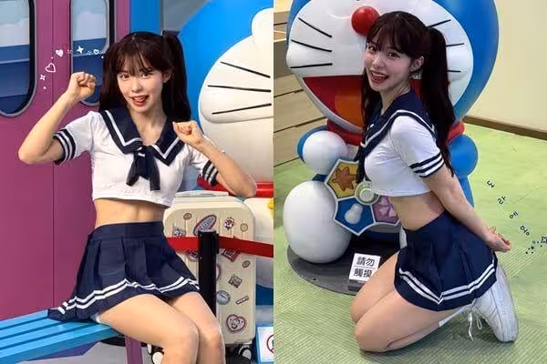李多慧頂雙馬尾「解放短版水手服」! S身材曲線全泄引網暴動