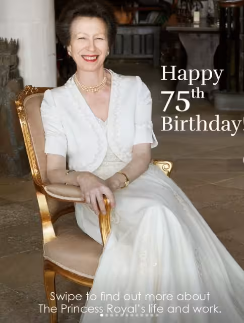 安妮公主75歲生日引發全球關注,白金漢宮發布新舊肖像!