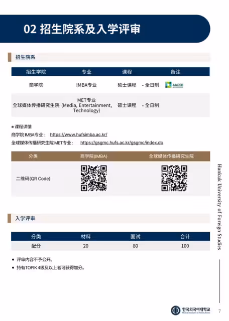 【招生簡章】26年3月入學韓國外國語大學IMBA商學院、MET全球媒體傳媒碩士(中韓授課)