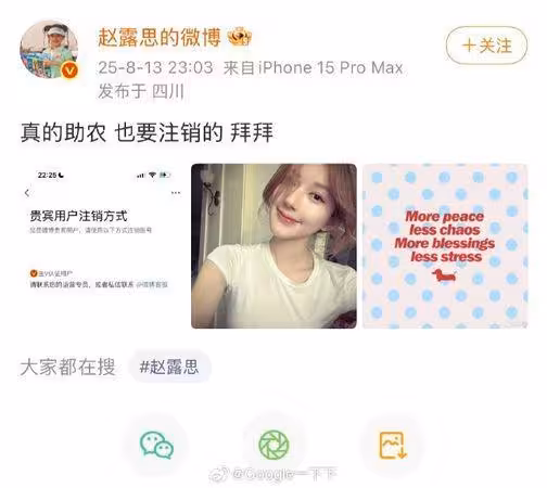趙露思宣布註銷3000萬微博!「做什麼都很累了」 最後發文道別