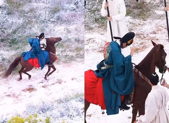 丁禹兮拍戲「馬匹突失控暴沖」!險被甩下馬爆意外 驚險15秒全被拍