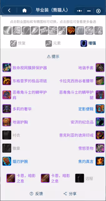 熊貓人之謎懷舊服前夕階段:薩滿團本前BIS裝備搭配推薦