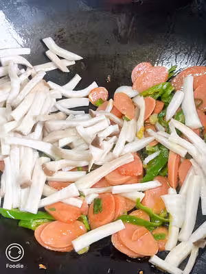 杏鮑菇火腿炒雞蛋