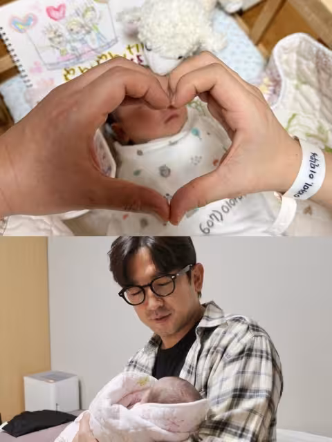 神話李玟雨當爸了! 小11歲日本妻順產嗨曬照:一家四口都幸福吧