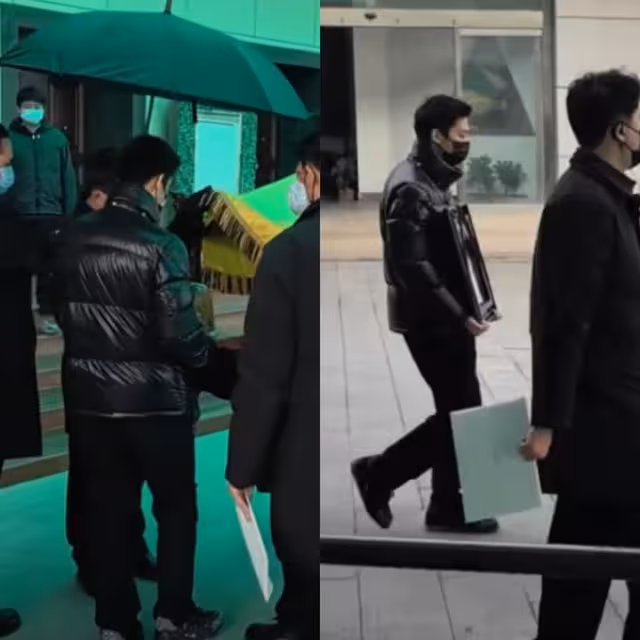 何晴告別儀式，兒子心痛到腰杆直不起來，許亞軍露面哽咽難掩悲傷