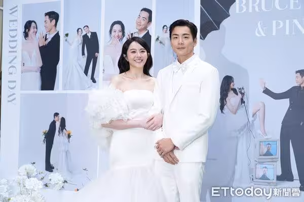 直擊／禾浩辰婚禮現場曝光！放閃「嘴對嘴親親」吳品潔絕美白紗現身